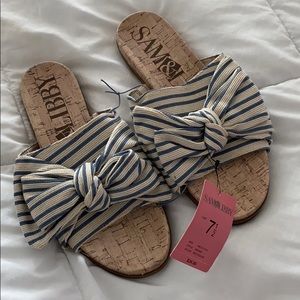 NWT Summer Sandals Seersucker Bow Sandals